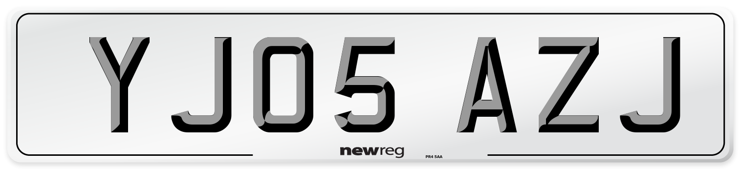 YJ05 AZJ Number Plate from New Reg